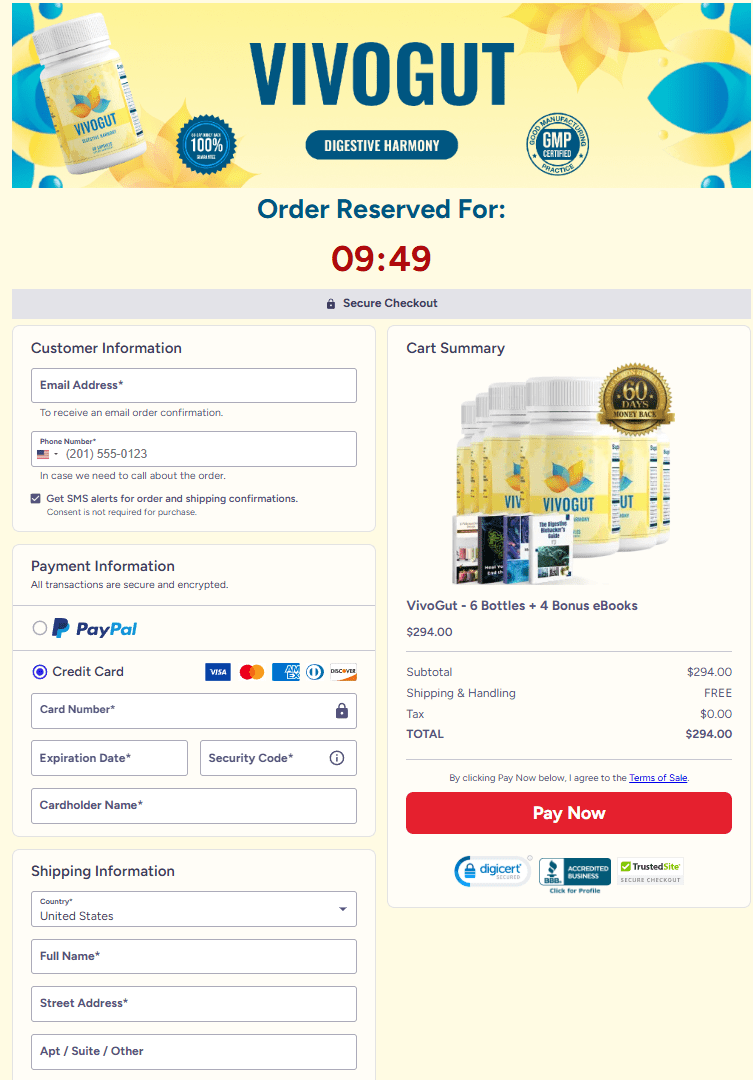 VivoGut order page